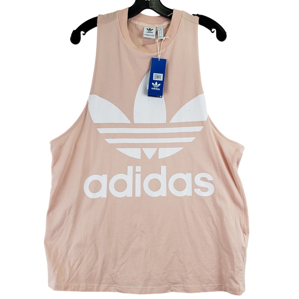 Adidas Trefoil Tank Top Mens L Pink Sporty Streetwear CE5583